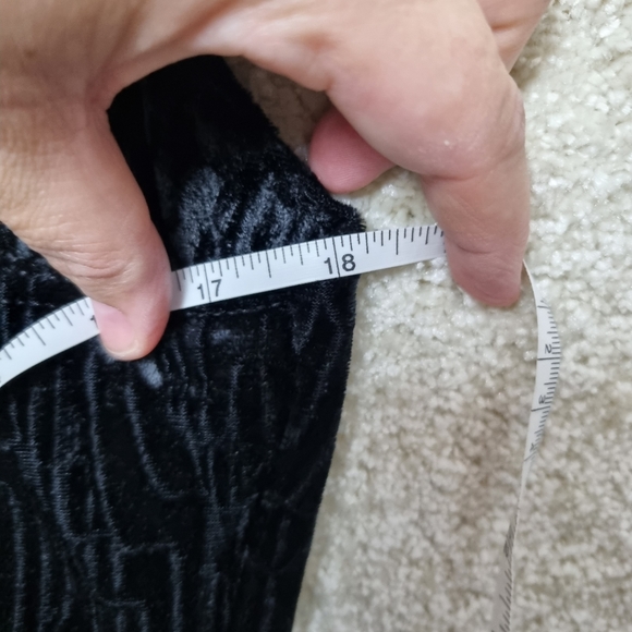 Vintage Velour Maxi Dress Size 14 Y2K Spaghetti Strap Cowl Neck Black - Picture 5 of 7